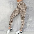 thumbnail image 6 of LxrBlank Slim Fit Leopard Print Womens Leggings High Waisted Tummy Control Stretchy Base Layer Pants Fashion Casual Soft Comfortable Solid Color Plus Size Yoga Pants B Gold M, 6 of 6
