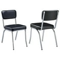 thumbnail image 3 of Retro Upholstered Dining Side Chair Black (Set of 2), 3 of 14