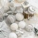 thumbnail image 4 of Bola de Navidad pintada a mano, dorada, plateada, champán, estrellas brillantes, árbol de Navidad, decoración para colgar en la ventana, pequeños regalos, juguetes, 4 of 5