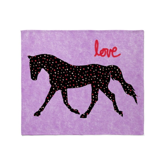 CafePress - Horse Love And Hearts Throw Blanket - Soft Fleece Throw Blanket, 50"x60" for All Ages