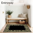 thumbnail image 3 of ODIKA 4'x6' Machine Washable Non-Slip Area Rug, Eclipse Floral with Ornate Petal Lattice and Whimsical Tendrils High Traffic Rug with Pad, Black, 484628, 3 of 8