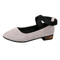 thumbnail image 6 of Mepaouo Women's Flats Elastic Ankle Straps Heeled Ballet Dance Shoes Closed Round Toe Dressy Mary Jane, 6 of 7