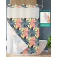 thumbnail image 2 of No Hook Shower Curtain with Snap in Liner, Modern Fashionable Patterns Summer Coconut Trees Hotel Shower Curtains for Bathroom, Washable Shower Curtain Liner Set with Mesh Top Window, 72"x84", 2 of 6