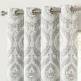 thumbnail image 4 of Curtainking 100% Blackout Curtains 84 in Grey Damask Medallion Window Curtains for Bedroom Grommet Thermal Insulated Drapes for Living Room Vintage Luxury Window Treatments Set 2 Panels, 4 of 7