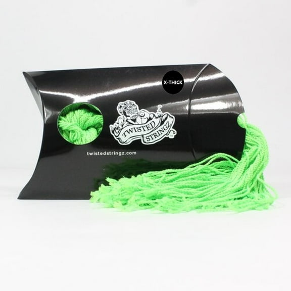 Twisted Stringz Yo-Yo Strings - Polyester - Solid Extra Thick YoYo String - 100 Pack (Green)