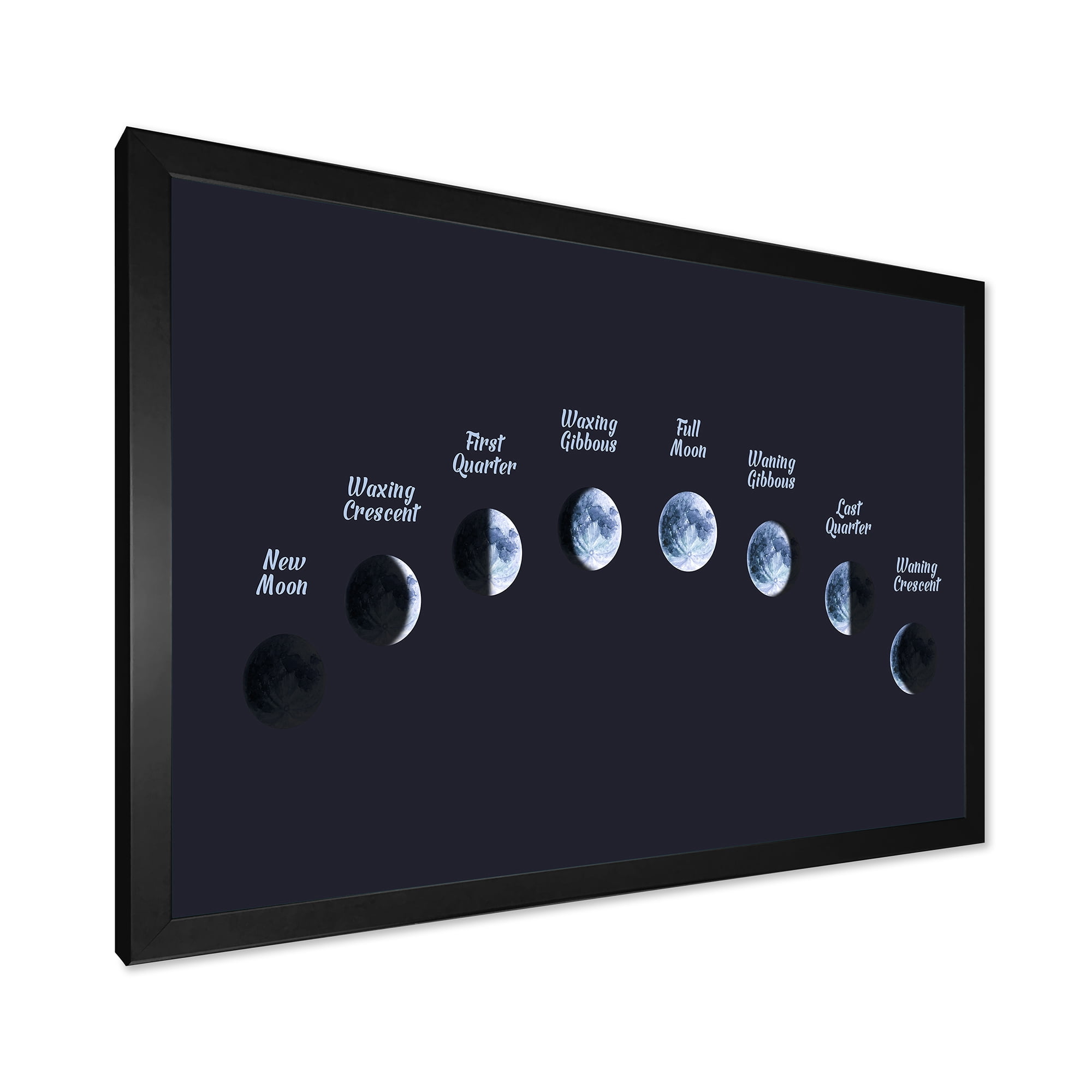 Designart 'Different Moon Phases In Space' Bohemian & Eclectic Framed Art Print