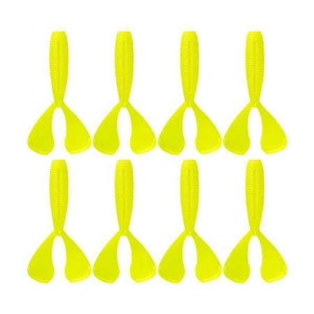 GARENDE 2x8 Pieces Grub Fishing Lure Jerk Baits for Trout Crappie Bass Swimbaits Paddle yellow 2 Pcs