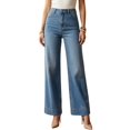 thumbnail image 1 of Pantalón Mezclilla Mujer Wide Leg Tiro Alto Corte Amplio Denim Jeans Moda, 1 of 5