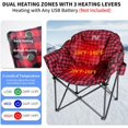 thumbnail image 3 of 2 Pack Oversized Heated Camping Chair, 3 Heating Levels Soft Padded Camp Chairs with Storage Bag, Portable Folding Outdoor Heated Moon Chair for Lawn Patio Beach and Picnics, 3 of 7