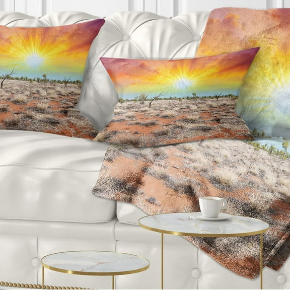 Designart Beautiful Colors of Earth - Landscape Photography Throw Pillow - 12x20