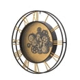 thumbnail image 4 of A&B Home Round Gear Wall Clock with Roman Numerals - Antique Black, Antique Gold Finish, 4 of 4