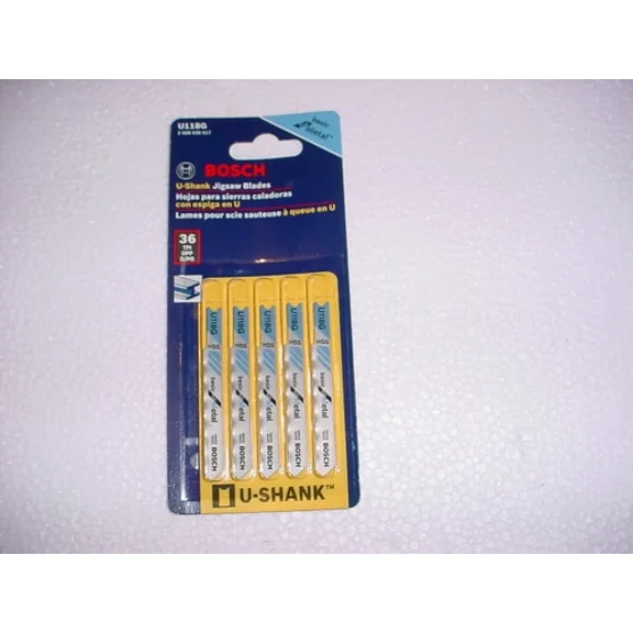 Bosch U118G 5-Piece 2-3/4 In. 36 Tpi Basic For Metal U-Shank Jig Saw Blades