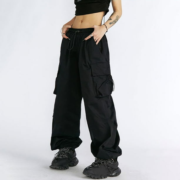 Lisingtool Cargo Pants Women's Parachute Pants with 4 Lisingtool Cargo Pants Women's Parachute Pants with 4