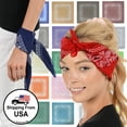 thumbnail image 2 of BASICO 12pk Red Paisley Bandana Face Covering | 100% Cotton Bandana for Men Women | Face Bandana Headband, 2 of 7