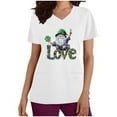thumbnail image 3 of lcziwo St Patricks Day Scrub Tops for Women 2025 Fashion Irish Shamrock Medical Scrub Tops V Neck Short Sleeve Nursing Uniform Vacation Outfits White XXL Clearance, 3 of 7