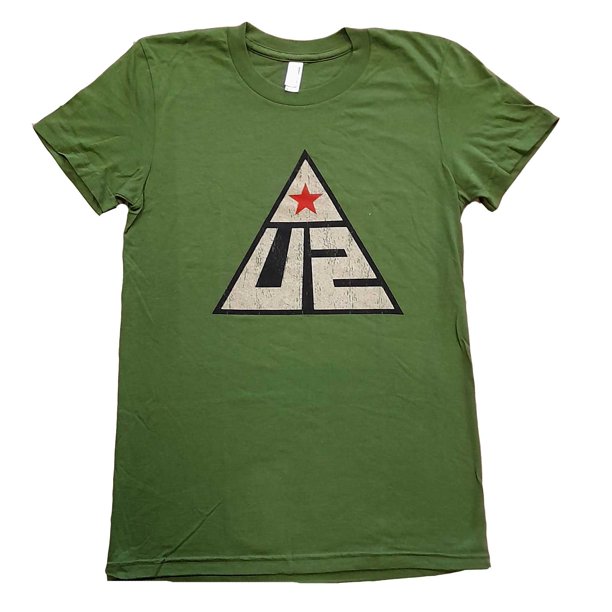 U2 - Camiseta Glastonbury 2011 Pyramid Stage de Algodón para Mujer (Verde)