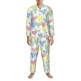 thumbnail image 4 of Bingfone Men'S Pajama Set 2 Piece Loungewear Pjs, Long Sleeve With Pajama Pants-Colored Hearts, 4 of 9