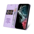 thumbnail image 4 of Wallet Case for Samsung Galaxy S23 Ultra, Business Style PU Leather Magnetic Adsorption Flip Folio Cover with Kickstand Card Slots Cash Holder Soft Silicone Shockproof Protective Case,Purple, 4 of 9