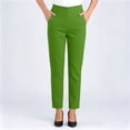 thumbnail image 3 of Taqqpue p Womens High Waist Trouser Pants Dress Pants for Women Office Straight Leg Trousers Elastic Waist Dress Slacks for Women Work Casual, 3 of 7