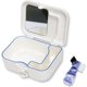 thumbnail image 1 of BRILLAR Estuche de baño portátil para dentaduras postizas con espejo y cepillo de limpieza - Contenedor de almacenamiento para dentaduras postizas de viaje para limpieza y remojo - Ideal par, 1 of 5