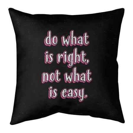 UPC: 0655172418896 | ArtVerse Quotes Do What is Right Quote Chalkboard Style Pillow-Spun Polyester 14 x 14 Medium