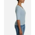thumbnail image 2 of Ella Moss Women's V-Neck Elbow Sleeves Sweater, Light Blue, Size L, 2 of 3