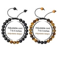 thumbnail image 2 of IEFSHINY 8mm Adjustable Natural Lava Rock Stone Beaded Bracelets for Men Women Bracelets Jewelry Gifts, 2 of 7