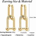 thumbnail image 2 of Unique U-Shaped Link Chain Earrings for Women Chunky Design Gift Idea, 2 of 5