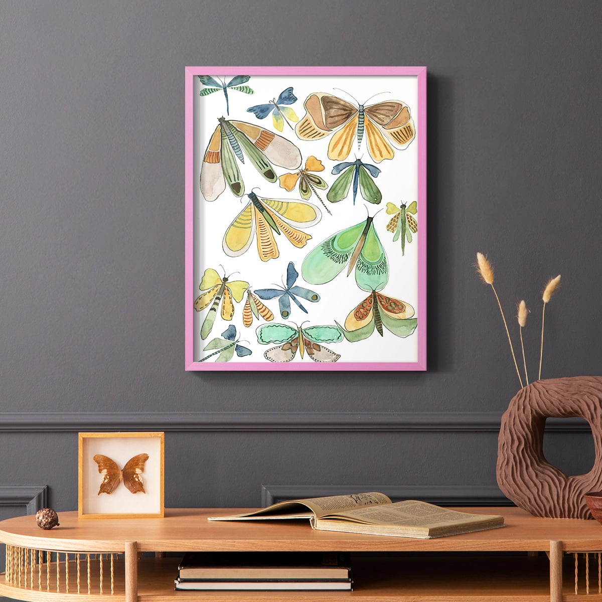 Wings Galore II Framed Print - Solid Wood in Single Picture Frame Solid Wood 2 Framed Print