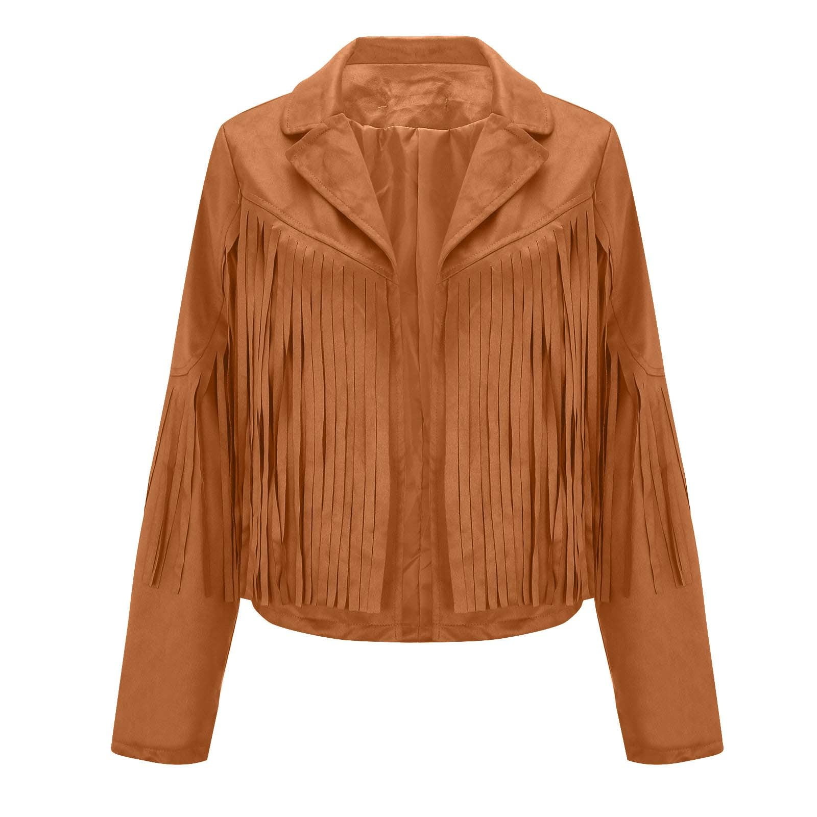 SOMTHRON Women's Oversized Faux Suede Leather Jacket - Button-Down Lapel Blazer Trench Coat