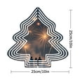 thumbnail image 3 of Metal Hanging Christmas Tree Wind Spinner - Symmetrical Design with Concentric Circles Perfect for Garden and Yard Decor, 3 of 7