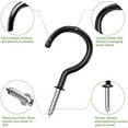 thumbnail image 4 of Saim 60 Pcs 1.5 Inches Black Ceiling Hooks, Vinyl Coated Screw-in Wall Hooks, Plant Hooks, Kitchen Hooks, Cup Hooks Great for Indoor & Outdoor Use, 4 of 8