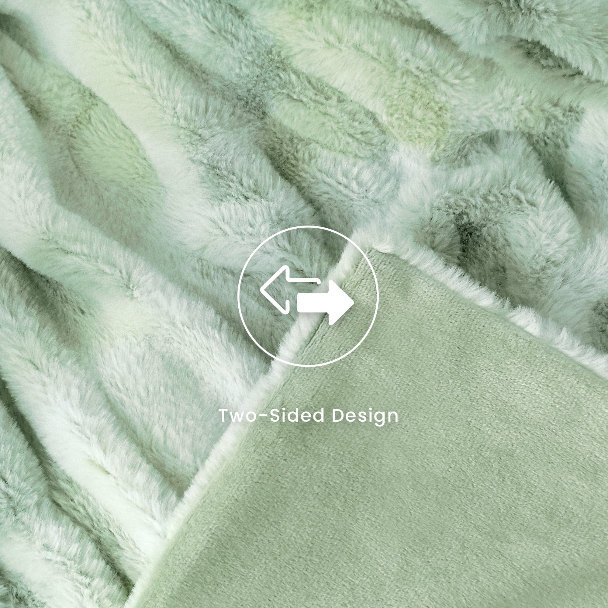Blunique Faux Rabbit Fur Blankets and Throws Soft Cozy Throw Blanket Home Decor for Couch, Bed, Travel, 50x60 in, Sage Green