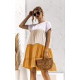 thumbnail image 4 of Femmes Été Robe Tunique Col Rond Manches Courtes Volant Casual Flowy Babydoll Balançoire Mini Shift Robes, 4 of 8