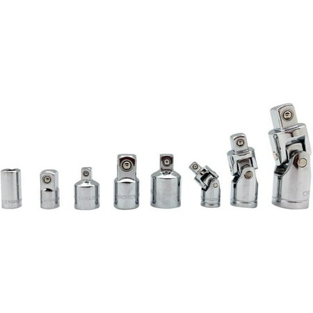 

Industro 8-Piece Universal Joint Set Socket Drive Adapter Set - Chrome Vanadium Steel