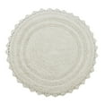 thumbnail image 2 of Better Trends Chic Round Bath Mat, 24" Diameter, 100% Cotton with Crochet Border, Water Absorbent, Ideal for Half Baths and Powder Rooms, Machine Washable, Ivory - Lilly Crochet Collection, 2 of 6