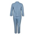 thumbnail image 2 of Evan Picone Notched Collar Two Button Long Sleeve Twill Pants Set (Plus Size)-BEL AIRE BLUE, 2 of 4