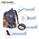 thumbnail image 3 of Disketp Psychedelic Sunflowers print Canvas Backpack Lightweight Travel Daypack Student Rucksack Laptop Backpack-, 3 of 5