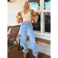 thumbnail image 6 of Women's High Waisted Baggy Jeans Straight Leg Casual Denim Pants, 6 of 6
