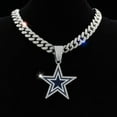 thumbnail image 3 of Men Women Hip Hop New Pentagram Pendant Necklace 15mm Crystal Cuban Chain HipHop Iced Out Bling Necklaces Fashion Charm Jewelry, 3 of 5