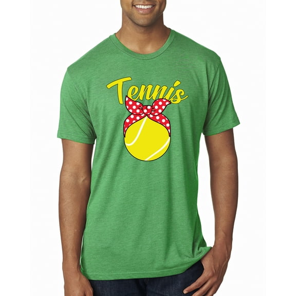 Wild Bobby, Tennis Mom Cute Bow Ribbon Tennis Ball, Mother's Day, Men Premium Tri Blend T-Shirt, Envy, Small