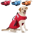 thumbnail image 3 of Dog Life Jacket with Handle, Adjustable Dog Life Vest for Swimming Boating, Doggie Safety Vest Floatation Preserver Lifesaver for Small Medium Large Dogs, Red, L, 3 of 9
