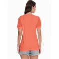 thumbnail image 3 of Womens Summer Tops V Neck T Shirts Swiss Dot Puff Sleeve Tops Loose Casual Tshirts, 3 of 6