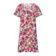 thumbnail image 4 of SMihono Summer Plus Size Dress for Women 2023 Robes d'Été Col V une Ligne Imprimé Floral Décontracté à Manches Courtes en Vrac Robe, 4 of 5