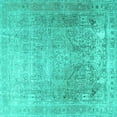 thumbnail image 1 of Ahgly Company Machine Washable Indoor Square Persian Turquoise Blue Traditional Area Rugs, 8' Square, 1 of 4