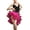 Rose red, variant on YM YOUMU Kids Girl Tassel Ruffle Latin Tango Dress Irregular Mesh Fringe Competition Dancewear