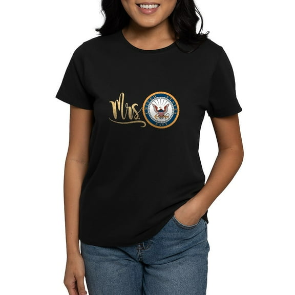 CafePress - Mrs. Navy Women's Dark T Shirt - Women's Traditional Fit Dark T-Shirt