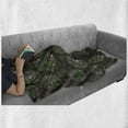 thumbnail image 6 of Sage Soft Flannel Fleece Throw Blanket, Abstract Dandelion Floral Garden Growth Inspired Retro Nature, Cozy Plush for Indoor and Outdoor Use, 60" x 80", Green Brown White, by Ambesonne, 6 of 6