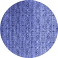 thumbnail image 1 of Ahgly Company Indoor Round Abstract Blue Contemporary Area Rugs, 6' Round, 1 of 4