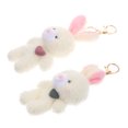 thumbnail image 2 of FELTECHELECTR 2 llaveros de conejito de peluche, para mochila, bolso, decoración colgante, 2 of 7